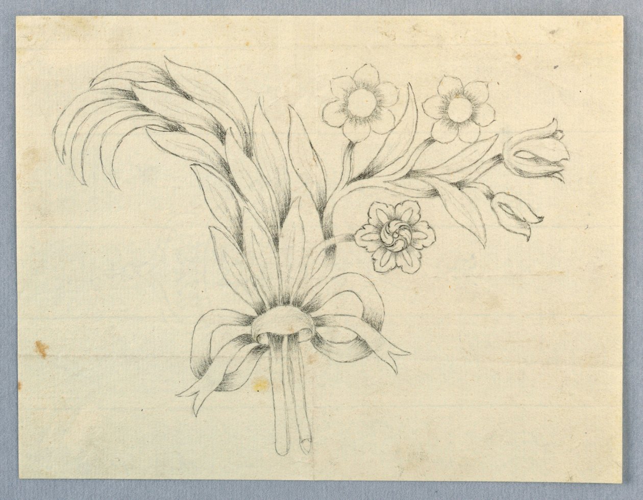 Design för en brosch med blommor av Unknown artist