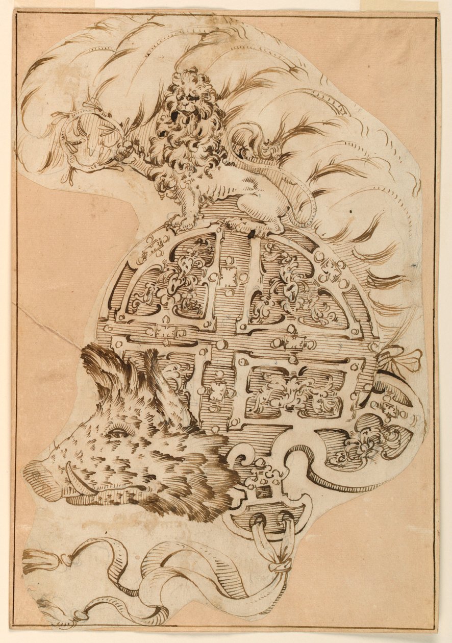 Design för en dekorativ Burgonet av Unknown artist