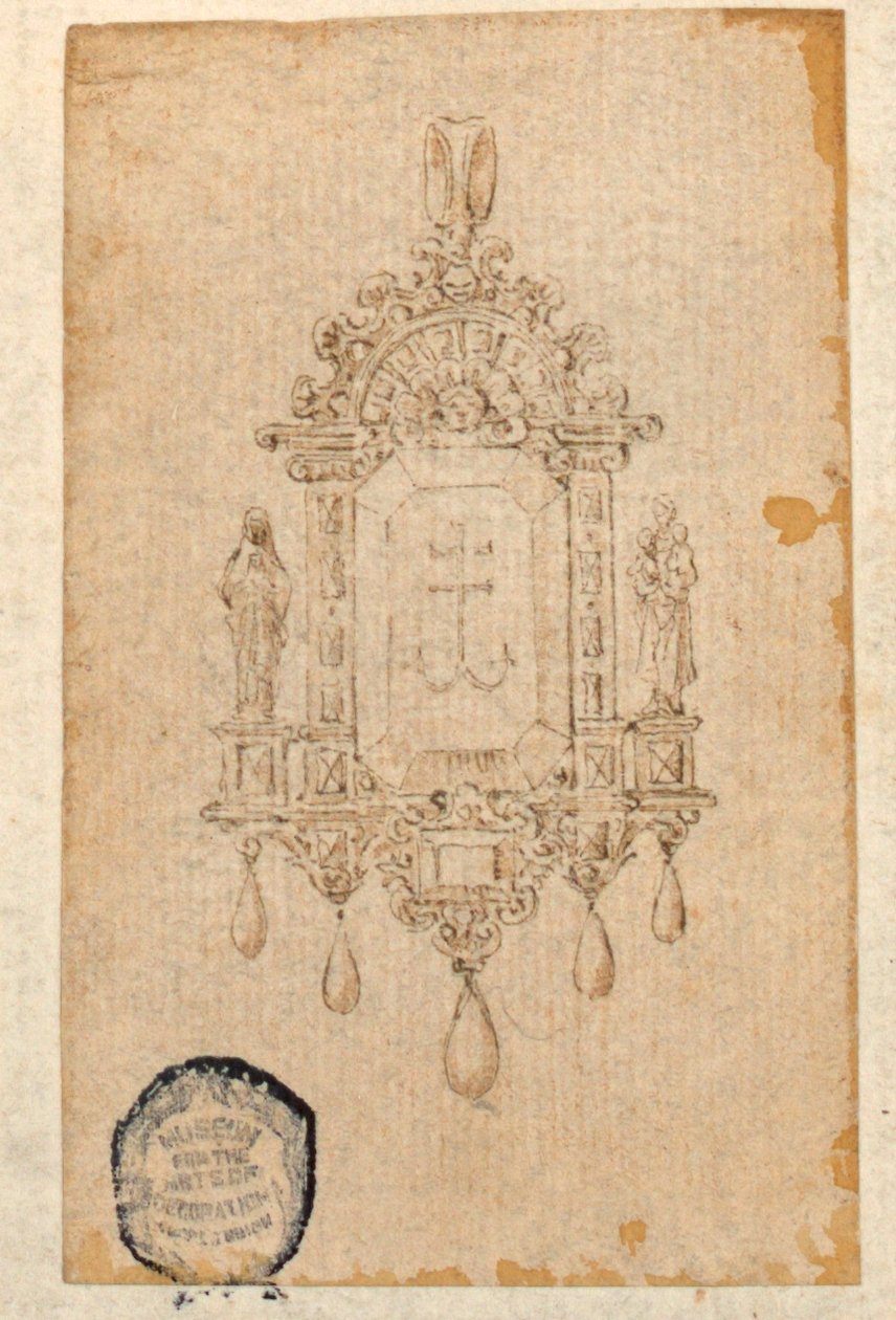Design för ett hänge i form av nisch av Unknown artist