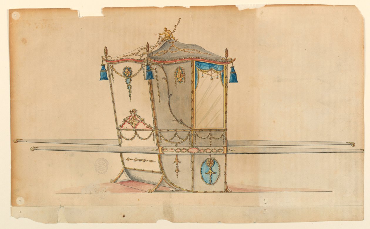 Design för en sedanstol av Unknown artist