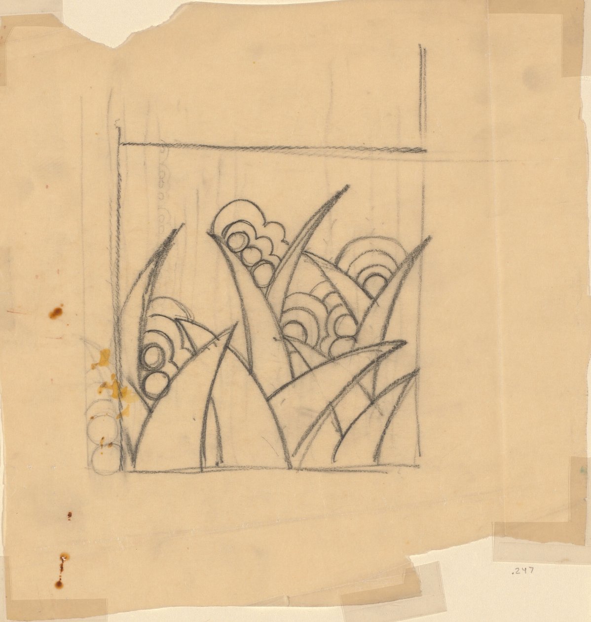 Design för textil eller tapet av Unknown artist