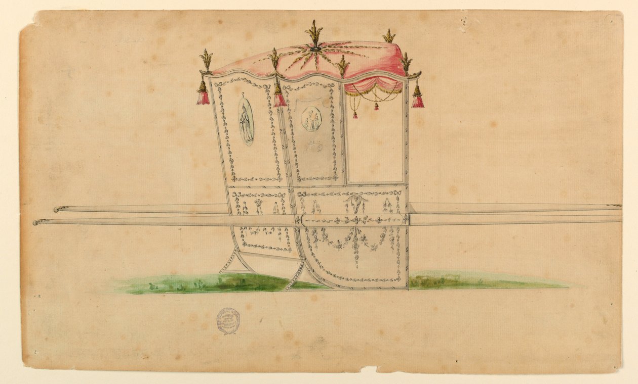 Design för en sedanstol av Unknown artist