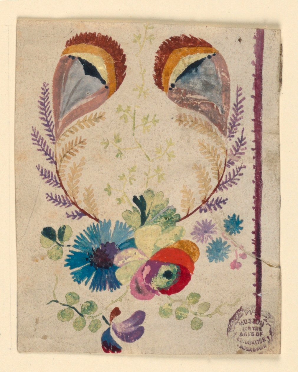 Design för ett broderikantmotiv av Unknown artist