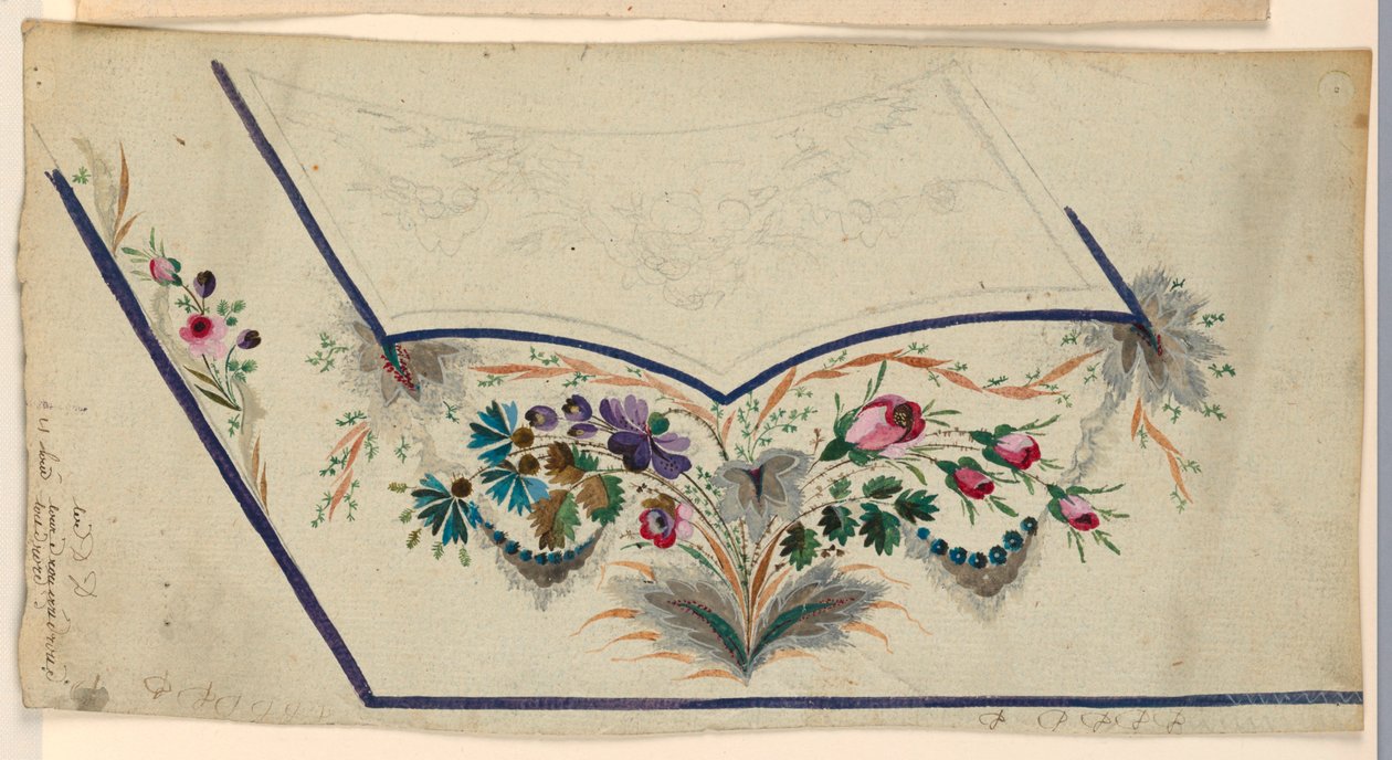 Design för broderi av en mansväst av Unknown artist