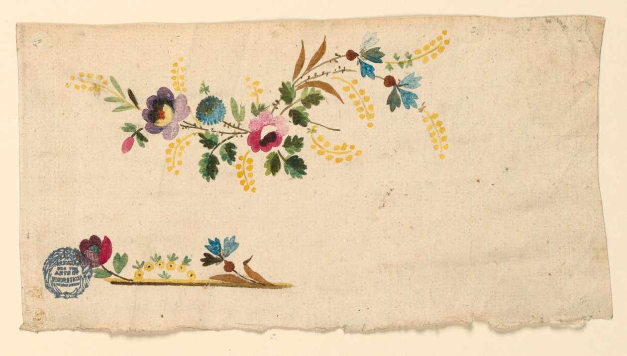 Design för broderi av en mansväst av Unknown artist