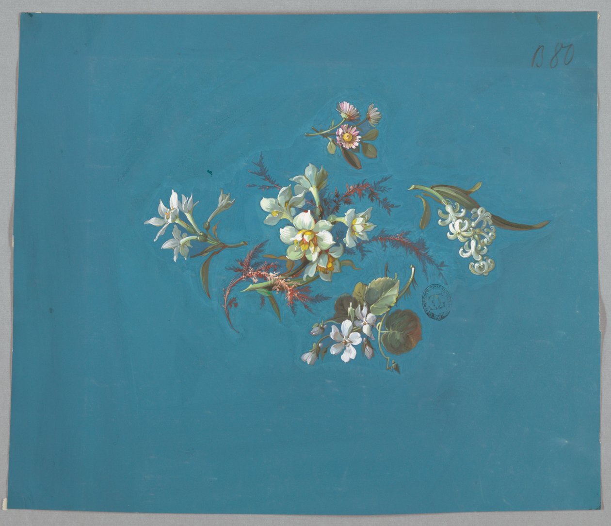 Design för tapeter och textilier, blommor av Unknown artist
