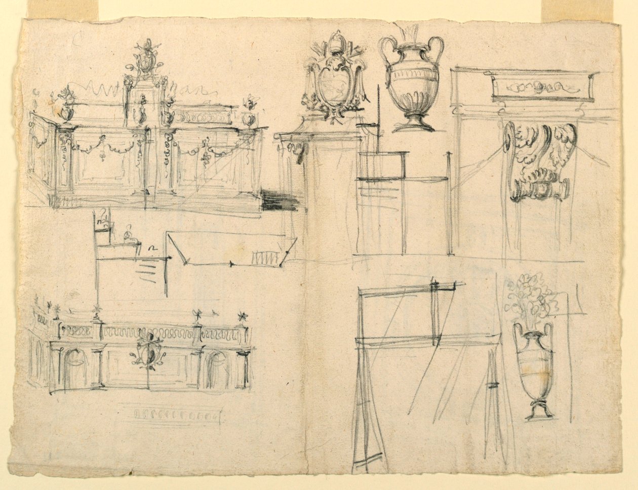Design för vaser och arkitektur av Unknown artist