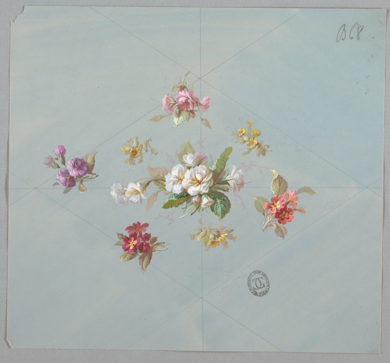Motiv för tapeter och textilier: Blommor av Unknown artist