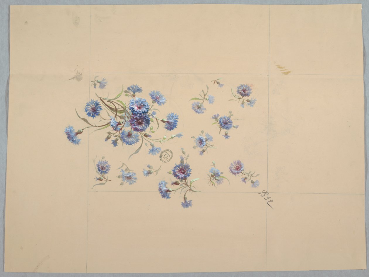 Motiv för tapeter och textilier: Blommor av Unknown artist