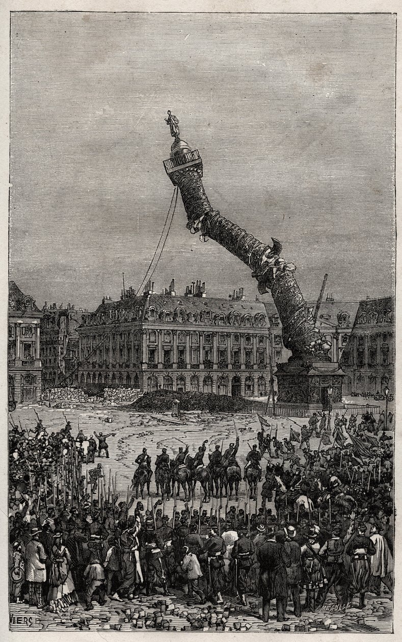 Förstörelse av Vendome-kolonnen under kommunen av Unknown artist