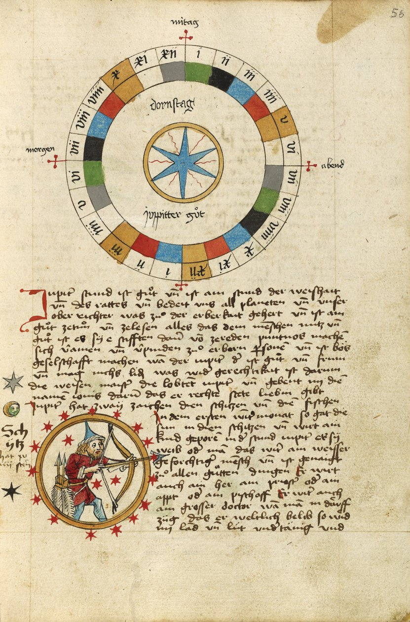 Diagram för torsdag; Sagittarius av Unknown artist