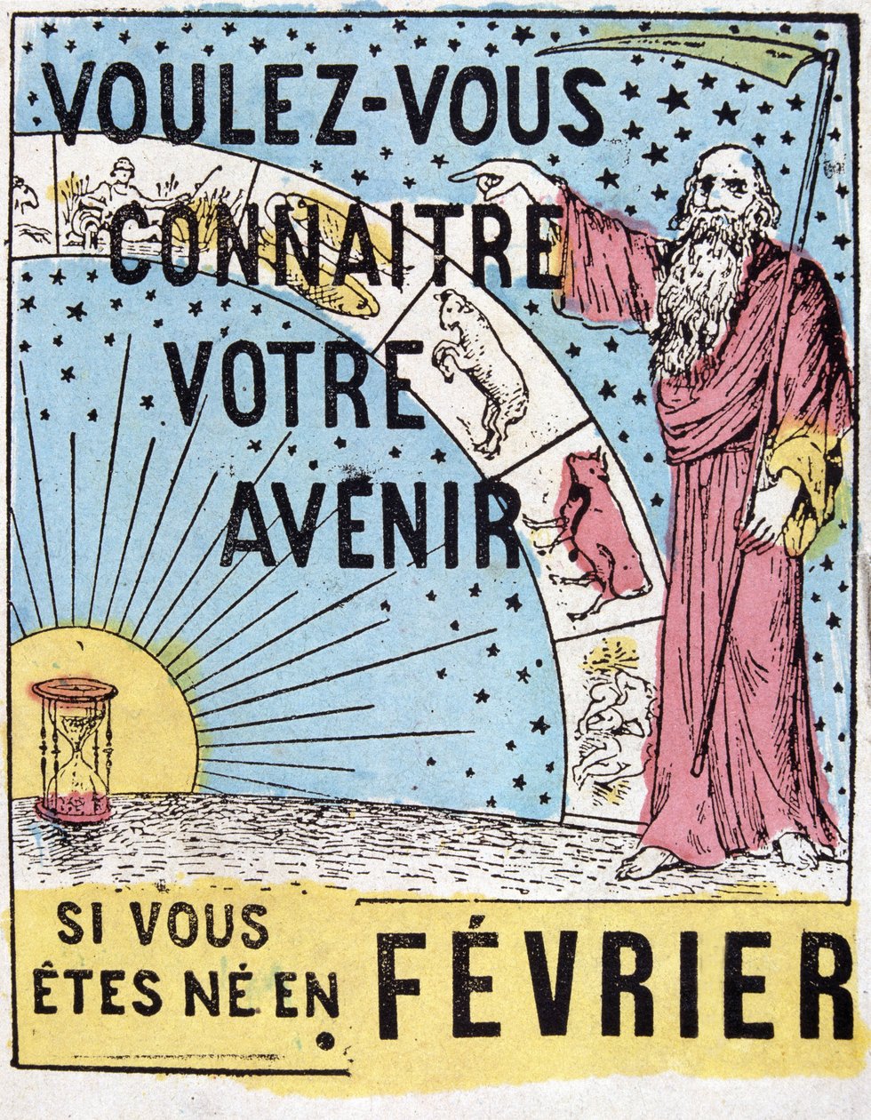 Vill du veta din framtid? : Nostradamus. 1800-talets astrologiska reklametikett av Unknown artist