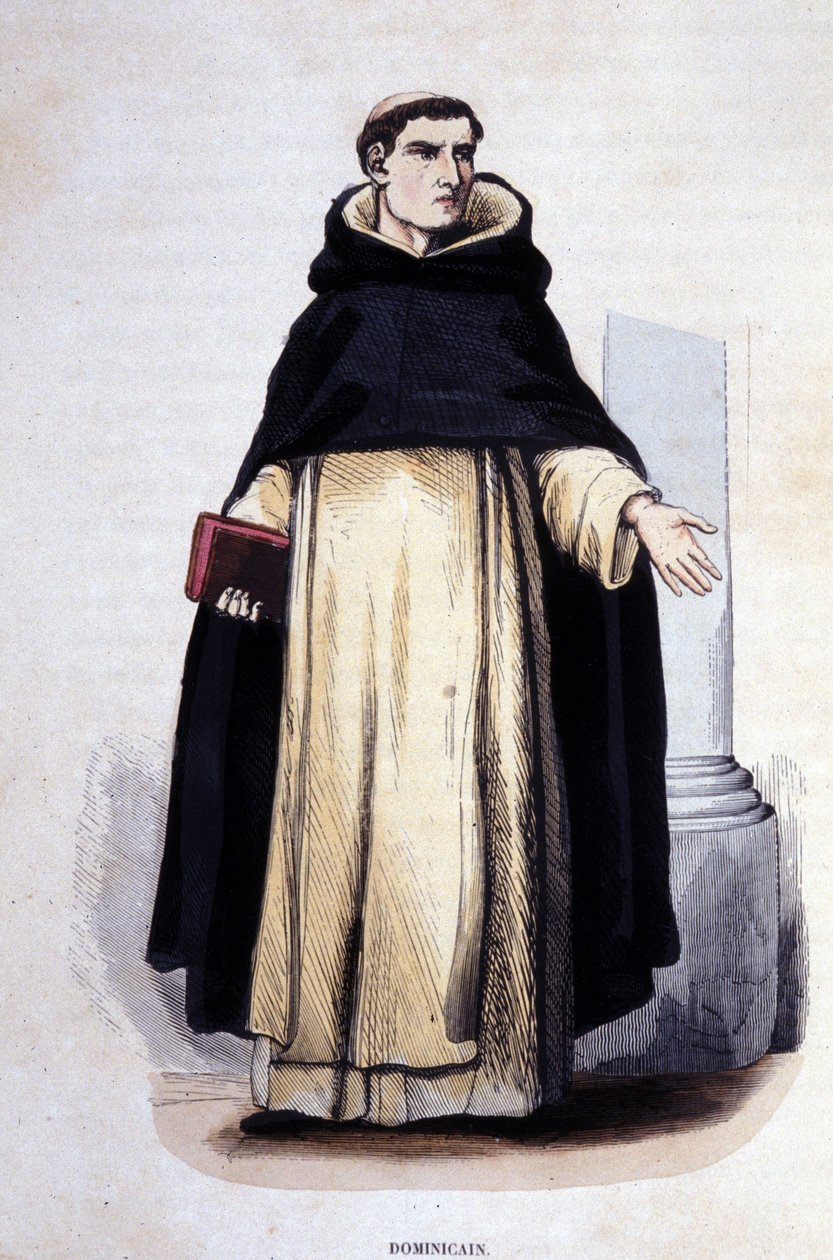 Dominikanska. Gravyr från ett album på religiösa beställningar, Paris av Unknown artist