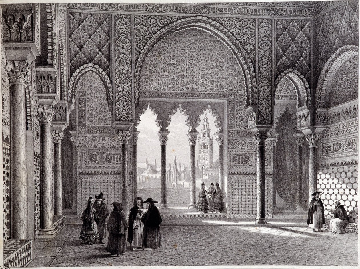 Don Pedros salong på Alcazar, Sevilla. av Unknown artist