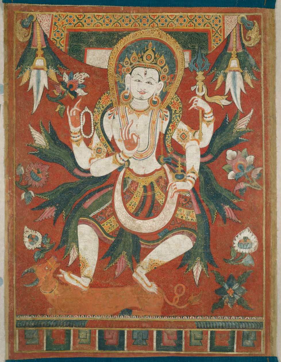 Dubbelsidigt målad banderoll (Paubha) med Gud Shiva av Unknown artist