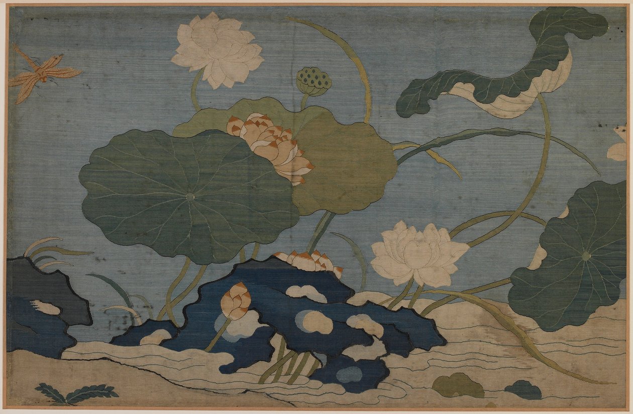 Slända och lotusväxter av Unknown artist