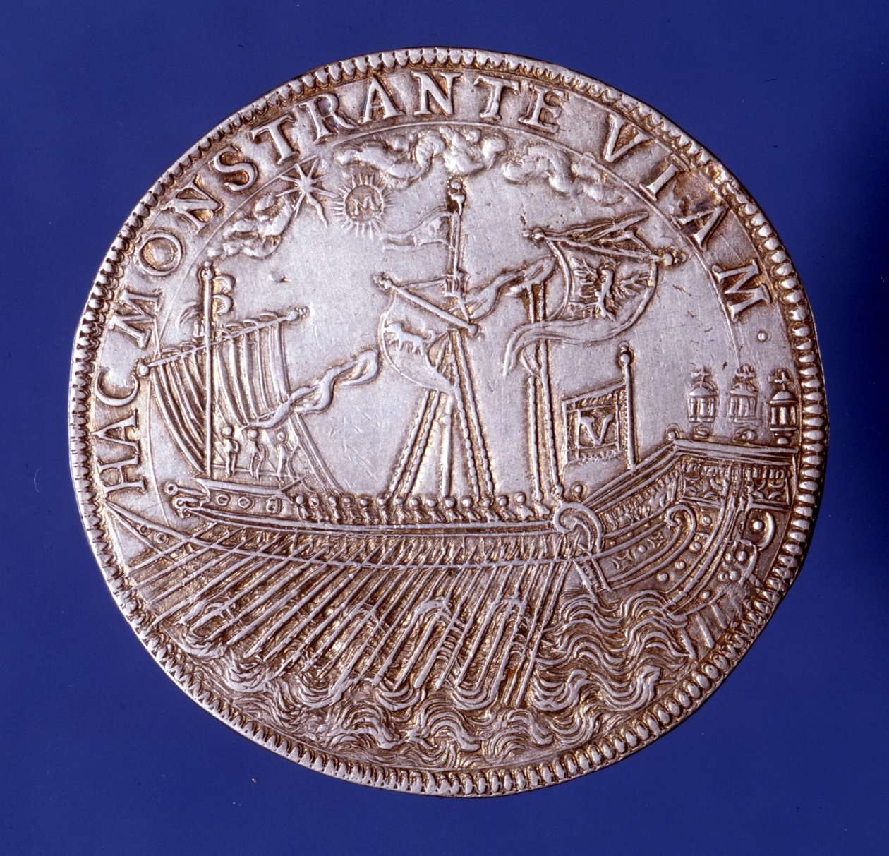 Ducat de Vincenzo Gonzaga (Vincent Gonzague) (1562 - 1612), hertig av Mantua som representerar en galär. av Unknown artist
