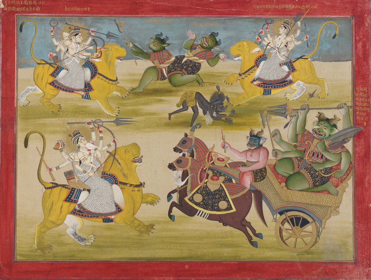 Durga slåss mot Rakshasa