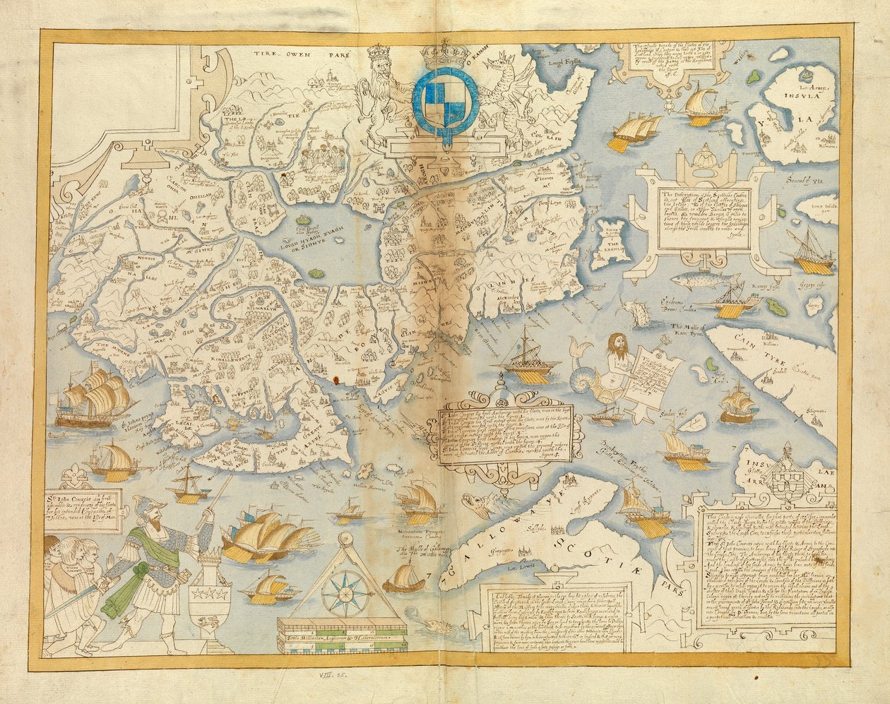 Östra delen av Ulster, ca 1594-1603 (på linne) av Unknown artist