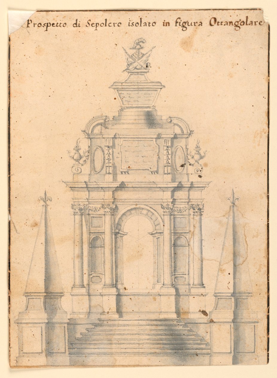 Upphöjning av ett gravmonument av Unknown artist