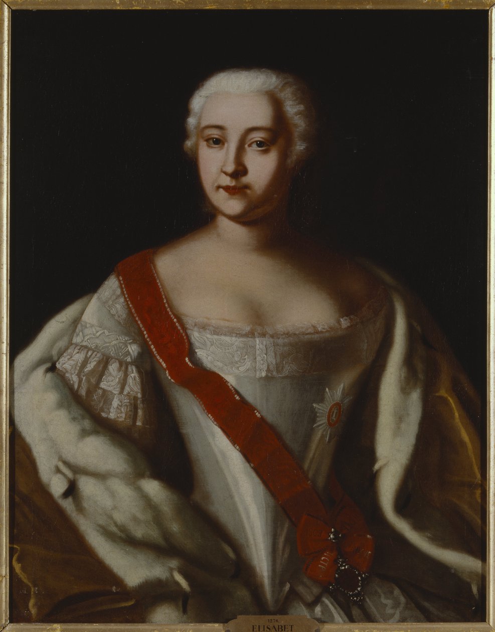 Elisabeth I, imperatrice de russie - Porträtt av kejsarinnan Elizabeth av Ryssland (1709-1762), Anonym . Olja på duk. Mått: 87x68 cm. Nationalmuseum Stockholm av Unknown artist