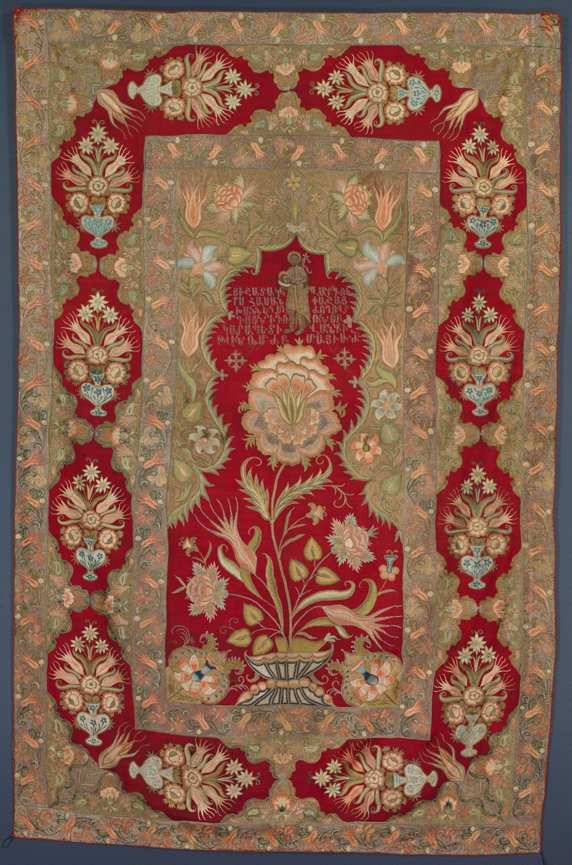 Broderad armenisk liturgisk gardin av Unknown artist