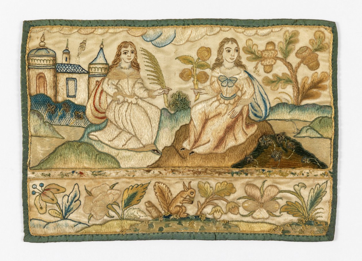 Broderad panel för kista av Unknown artist
