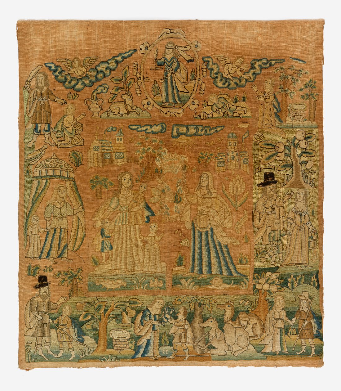 Broderad tavelram av Unknown artist