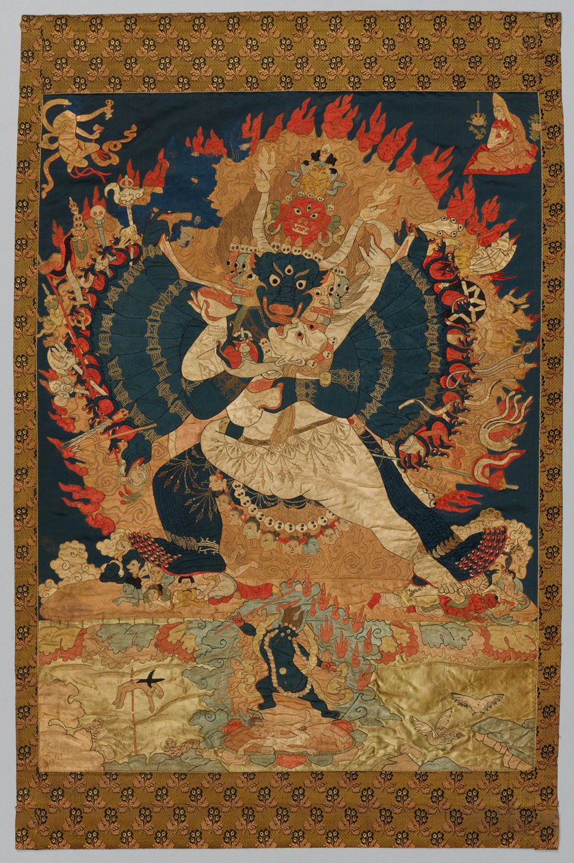 Broderi: Yama och Consort av Unknown artist