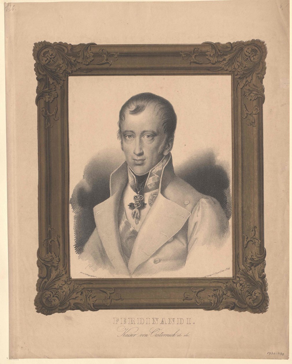 Kejsaren av Österrike Ferdinand I (tryck) av Unknown artist