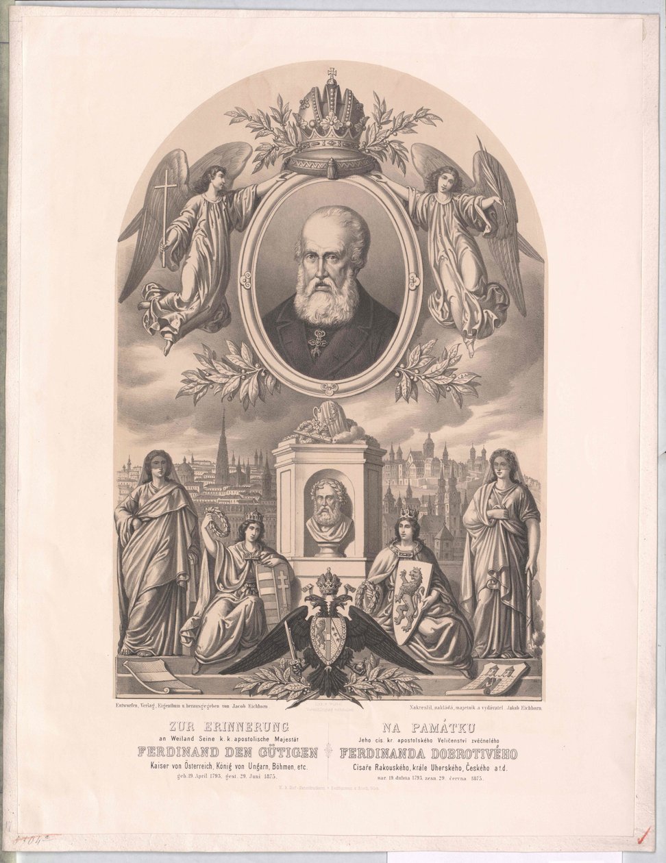 Kejsaren av Österrike Ferdinand I (tryck) av Unknown artist