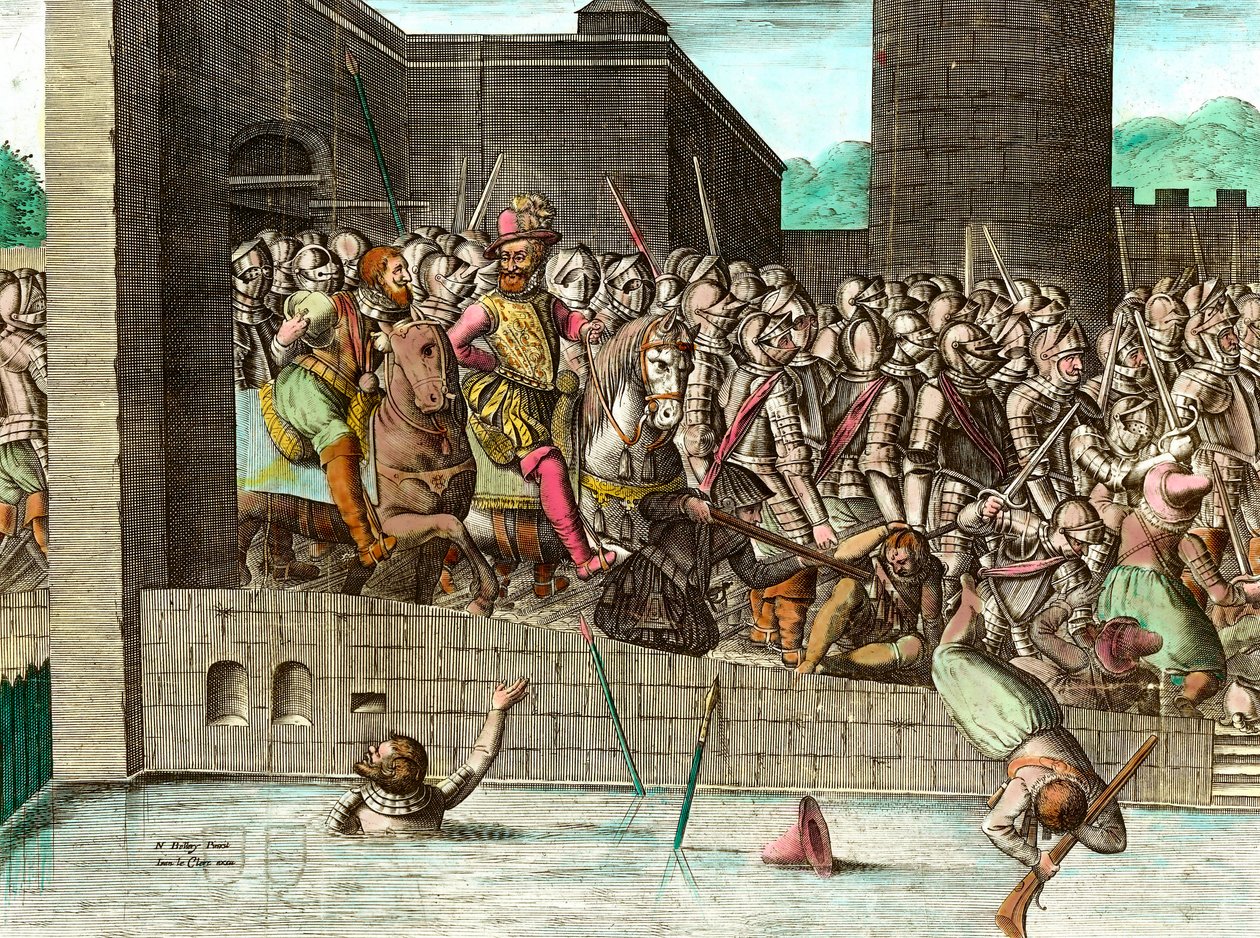 Antecknad i Paris av kung Henrik IV (1553-1610) den 22 mars 1594. Gravyr från 1700-talet. Coll. Nu går vi. av Unknown artist
