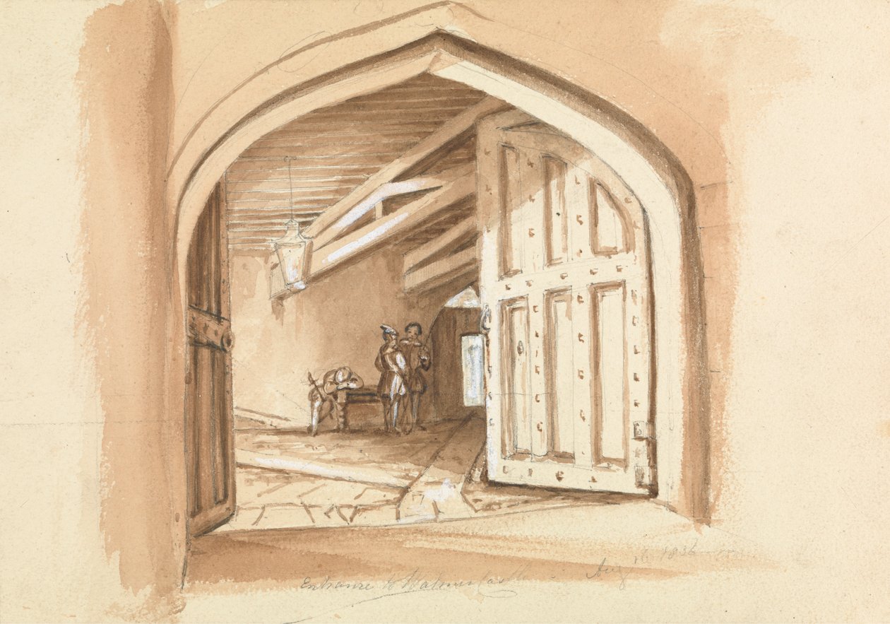 Ingång till Walmer Castle; skisser av dörrar av Unknown artist
