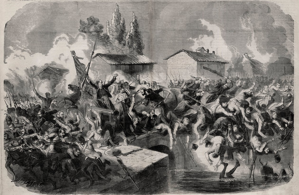 Avsnitt i Battle of Palestro, 31 maj av Unknown artist