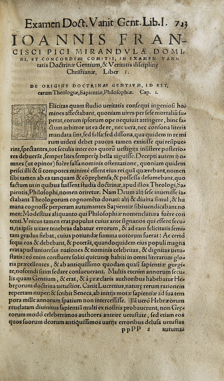 Examination vanitatis doctrinae gentium et veritatis christianae disciplinae av Pico della Mirandola (tryck) av Unknown artist
