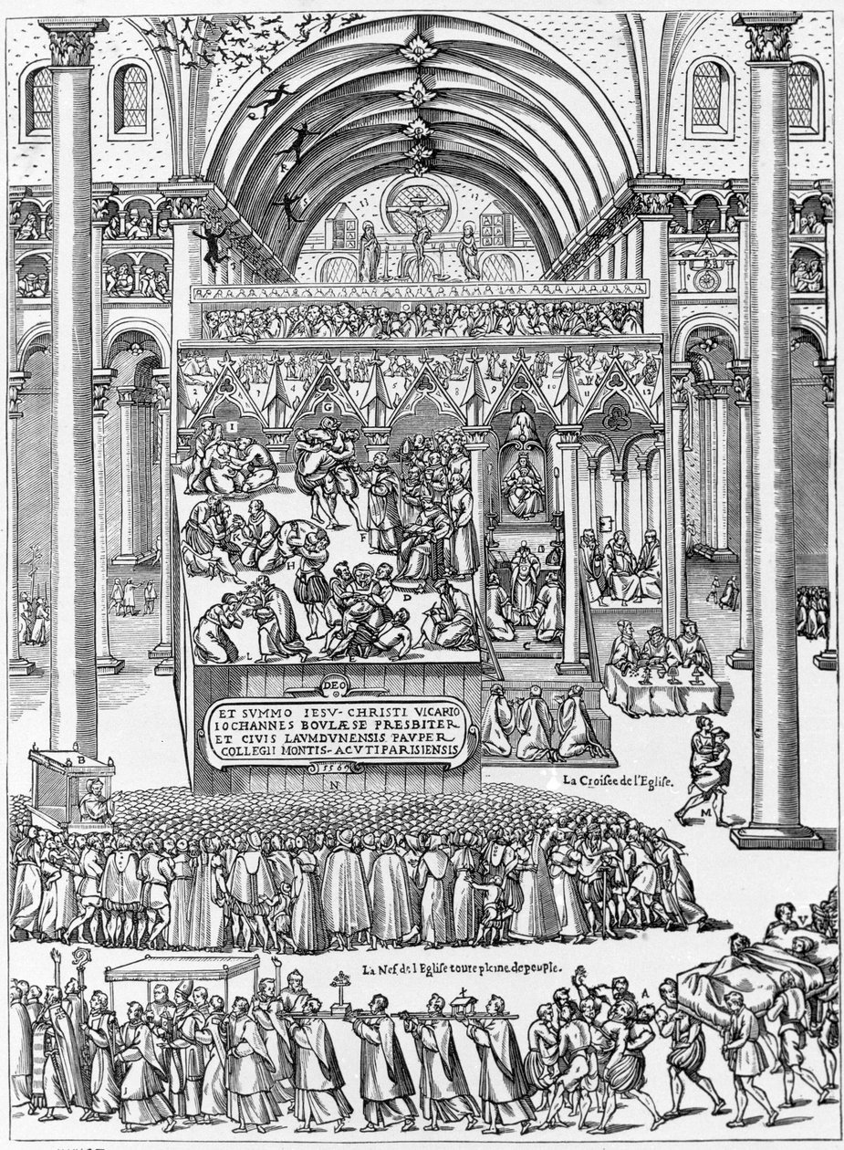 Exorcism av en besatt kvinna i Church of Our Lady of Laon, 8 februari av Unknown artist