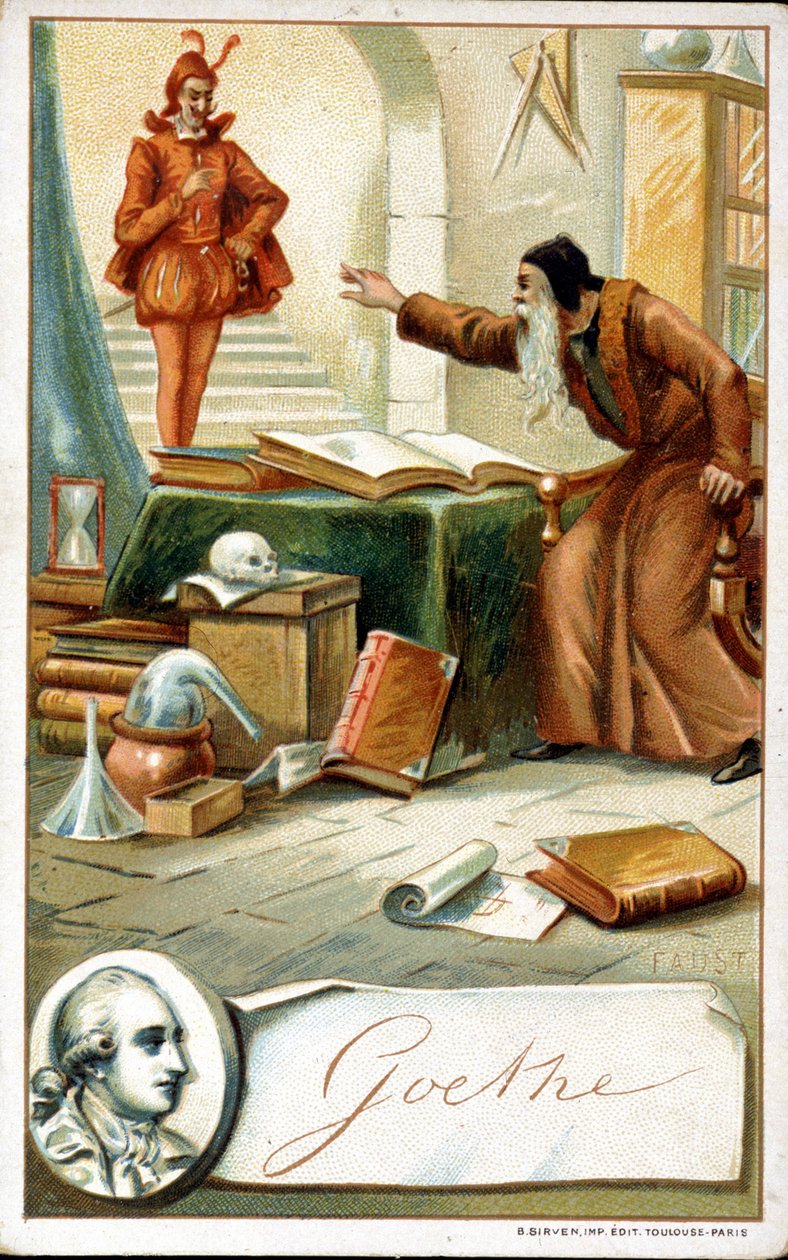 Faust de Goethe - Kromolitografi 1800-talet av Unknown artist