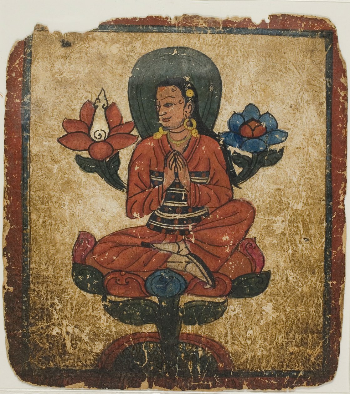 Figur sittande på lotus, från en uppsättning initieringskort (Tsakali) av Unknown artist