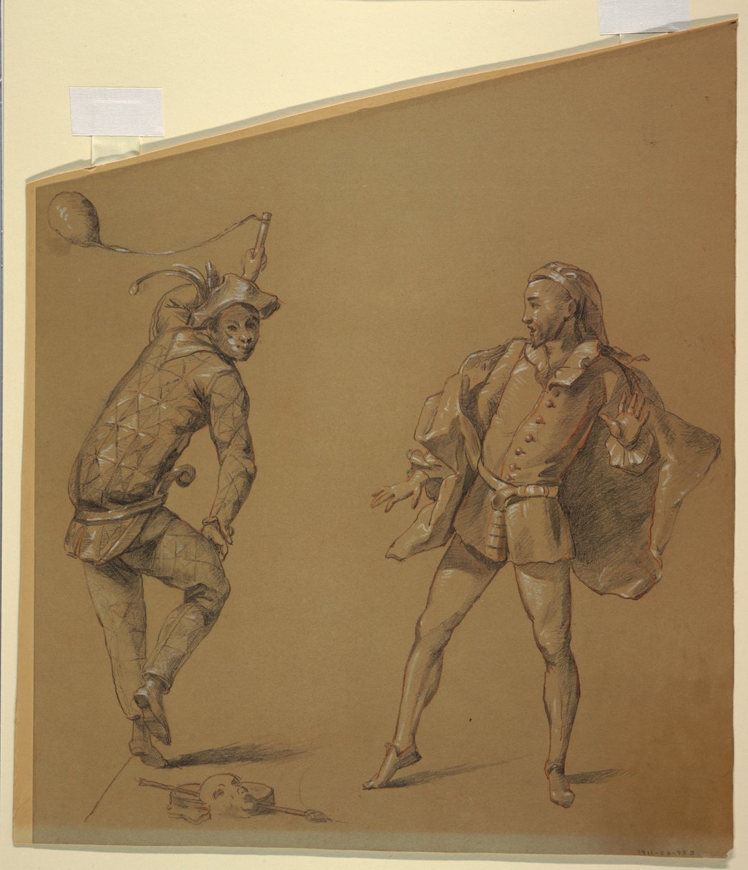 Figurstudier för en design av ett clavichordomslag av Unknown artist
