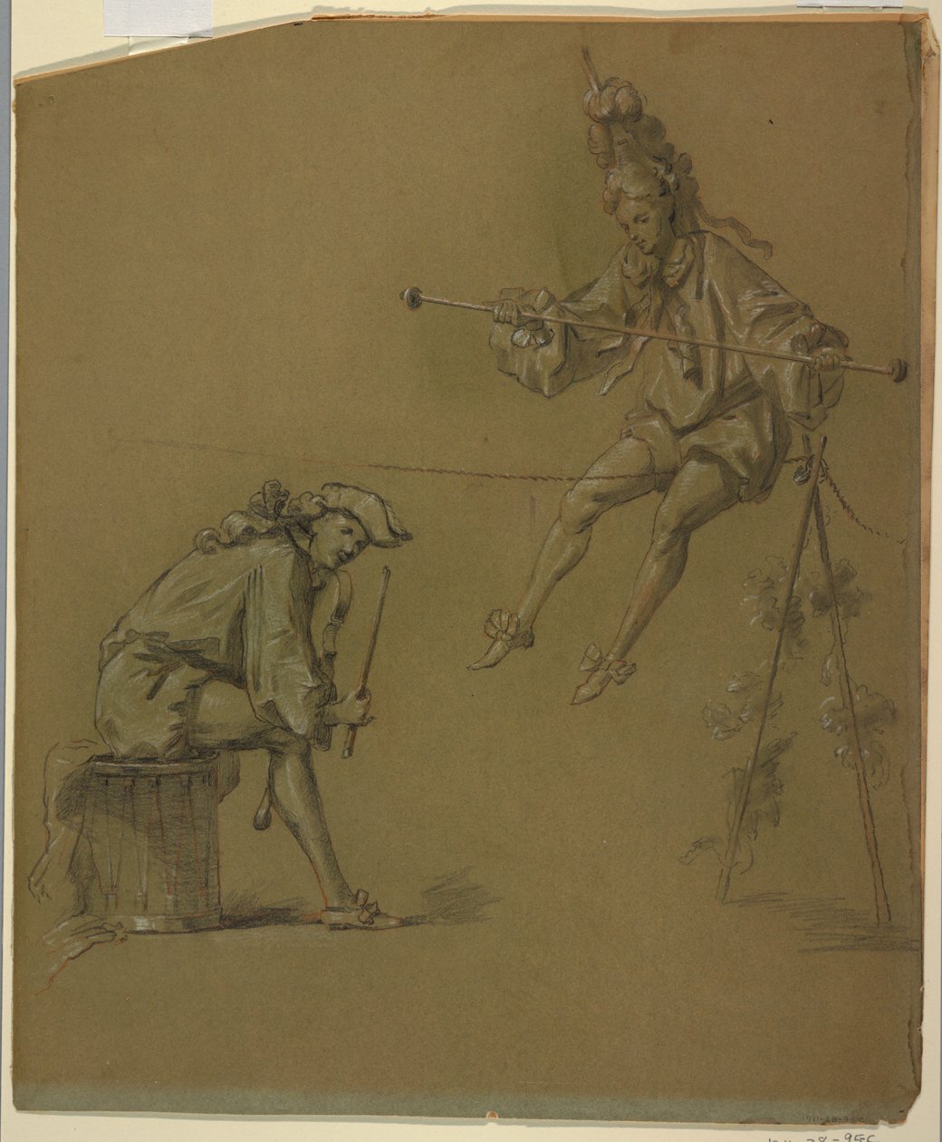 Figurstudier för en design av ett clavichordomslag av Unknown artist