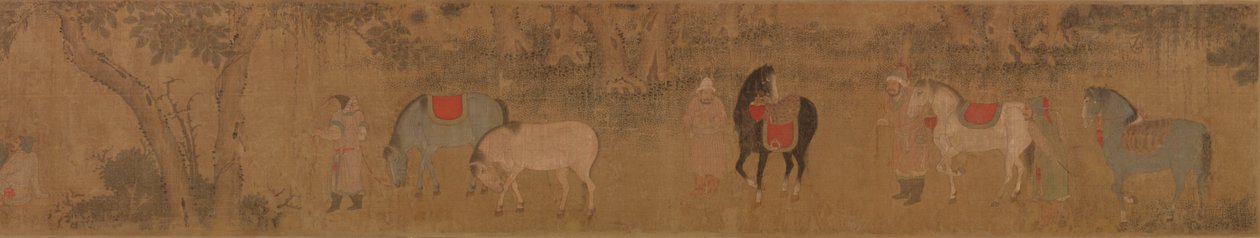Figurer och hästar i landskapet av Unknown artist