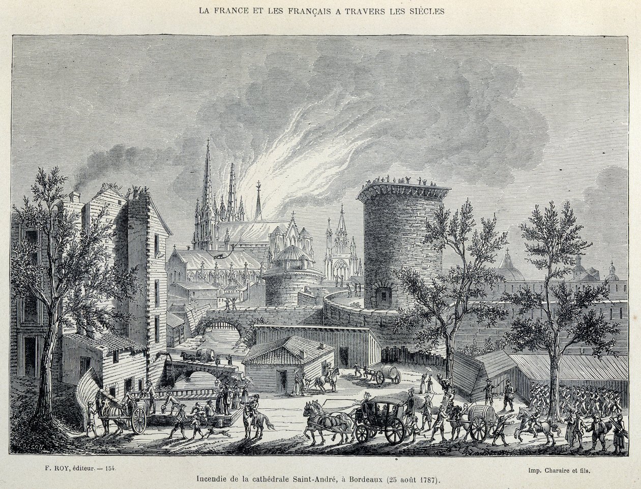 Brand i Cathedrale St André, Bordeaux, 25 augusti av Unknown artist
