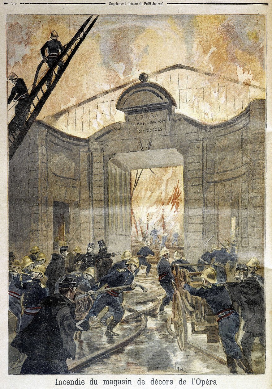 Brandmän: brand på operan - i "" The Petity Journal" av Unknown artist