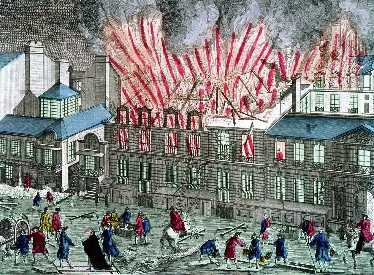 Första branden i Opera du Palais Royal den 6 april av Unknown artist