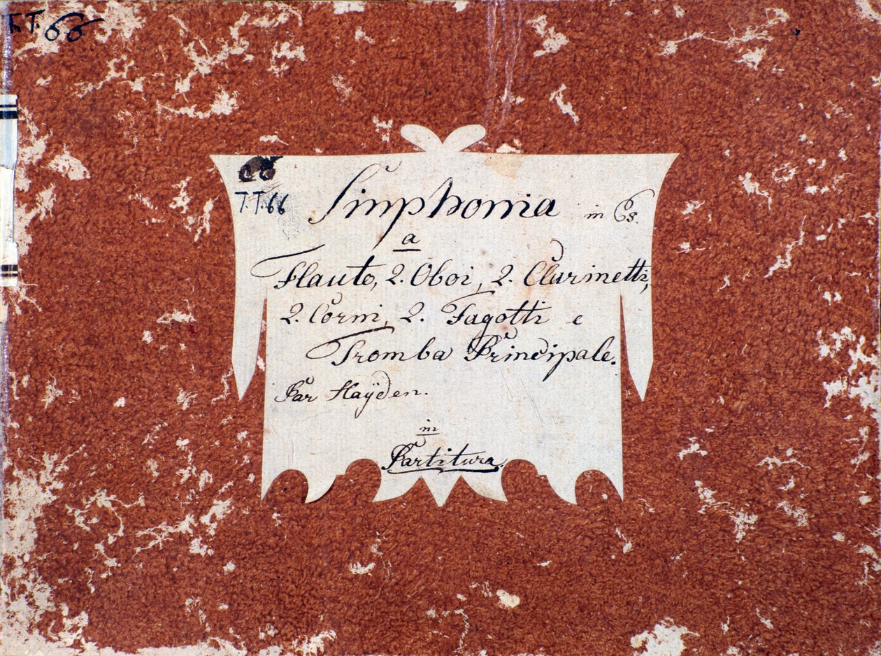 Första sidan av partitur av Symfoni 66 i B-dur av J Haydn av Unknown artist