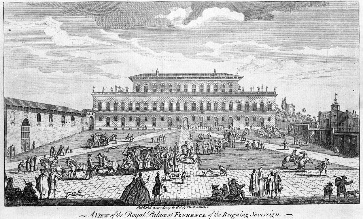 Florens: Utsikt över Pitti-palatset i mitten av 1700-talet av Unknown artist