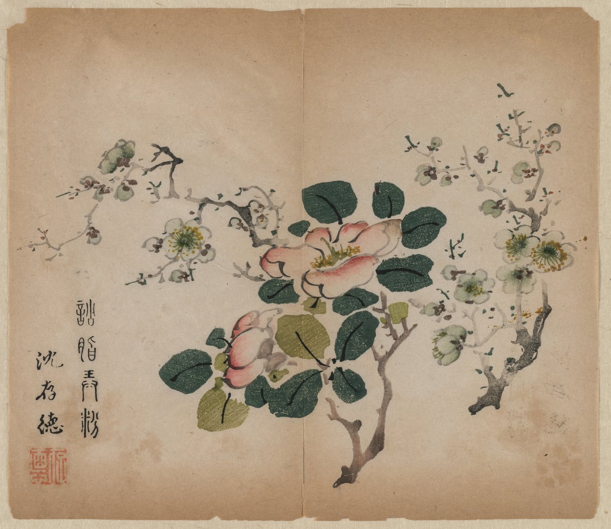 Blommande Prunus av Unknown artist