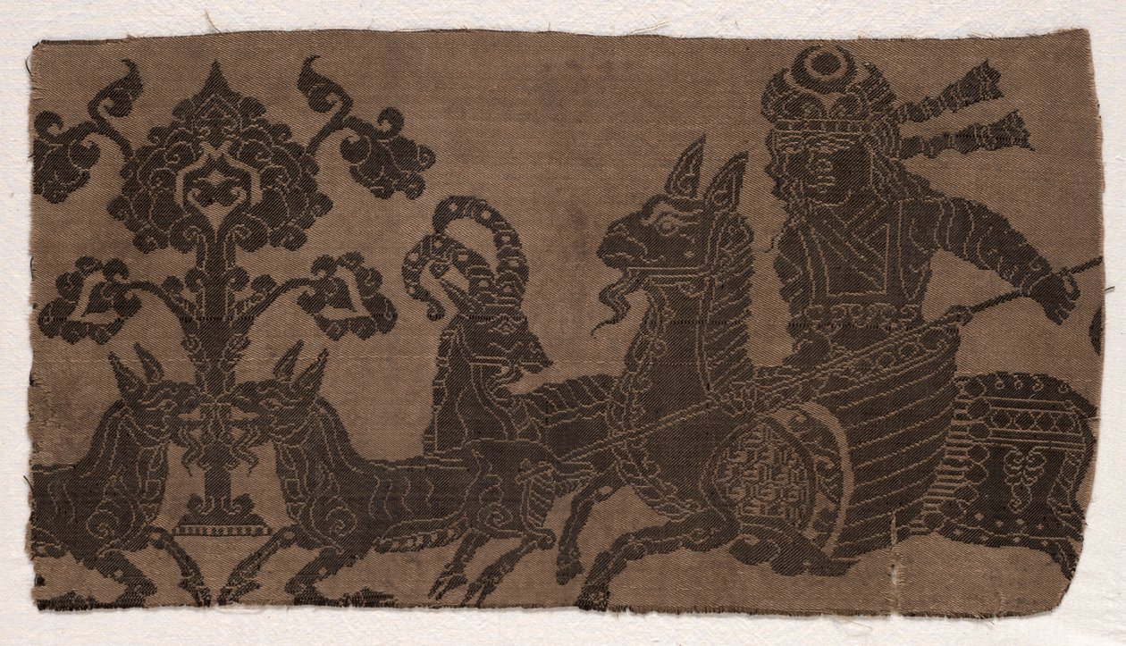 Fragment med beridna jägare som spjuter djur av Unknown artist