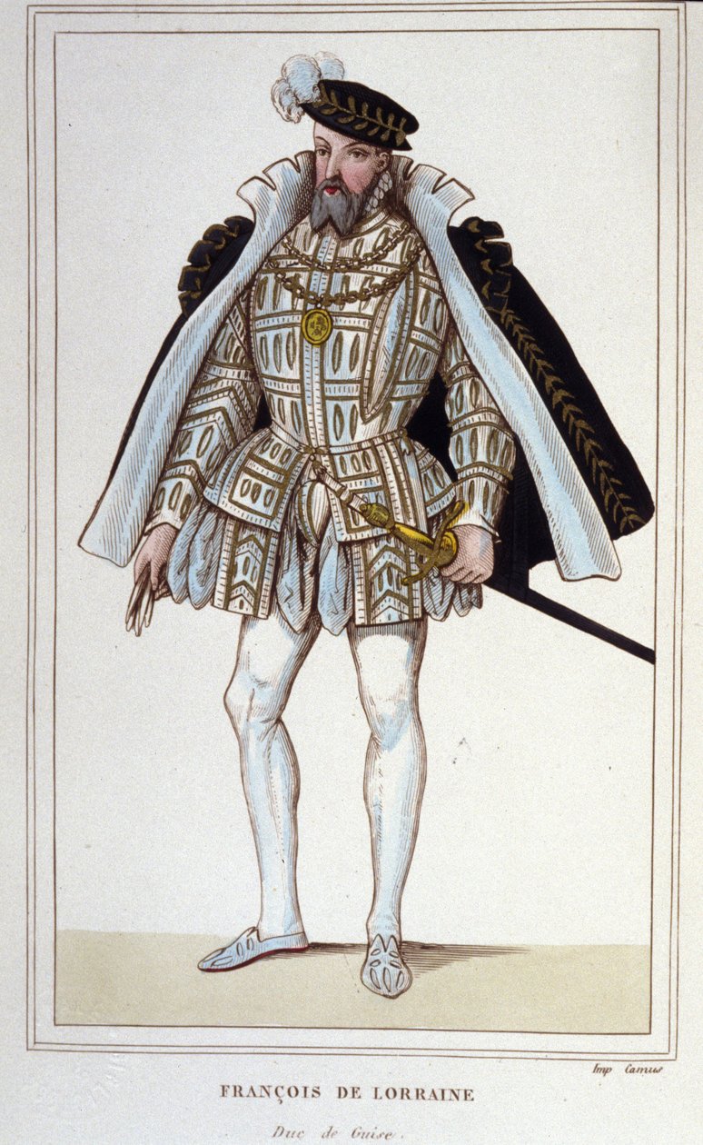 François de Lorraine (1519-1563). Hertig av Aumale, sedan 2:e hertig av Guise. fransk generallöjtnant. Gravyr från 1830. av Unknown artist