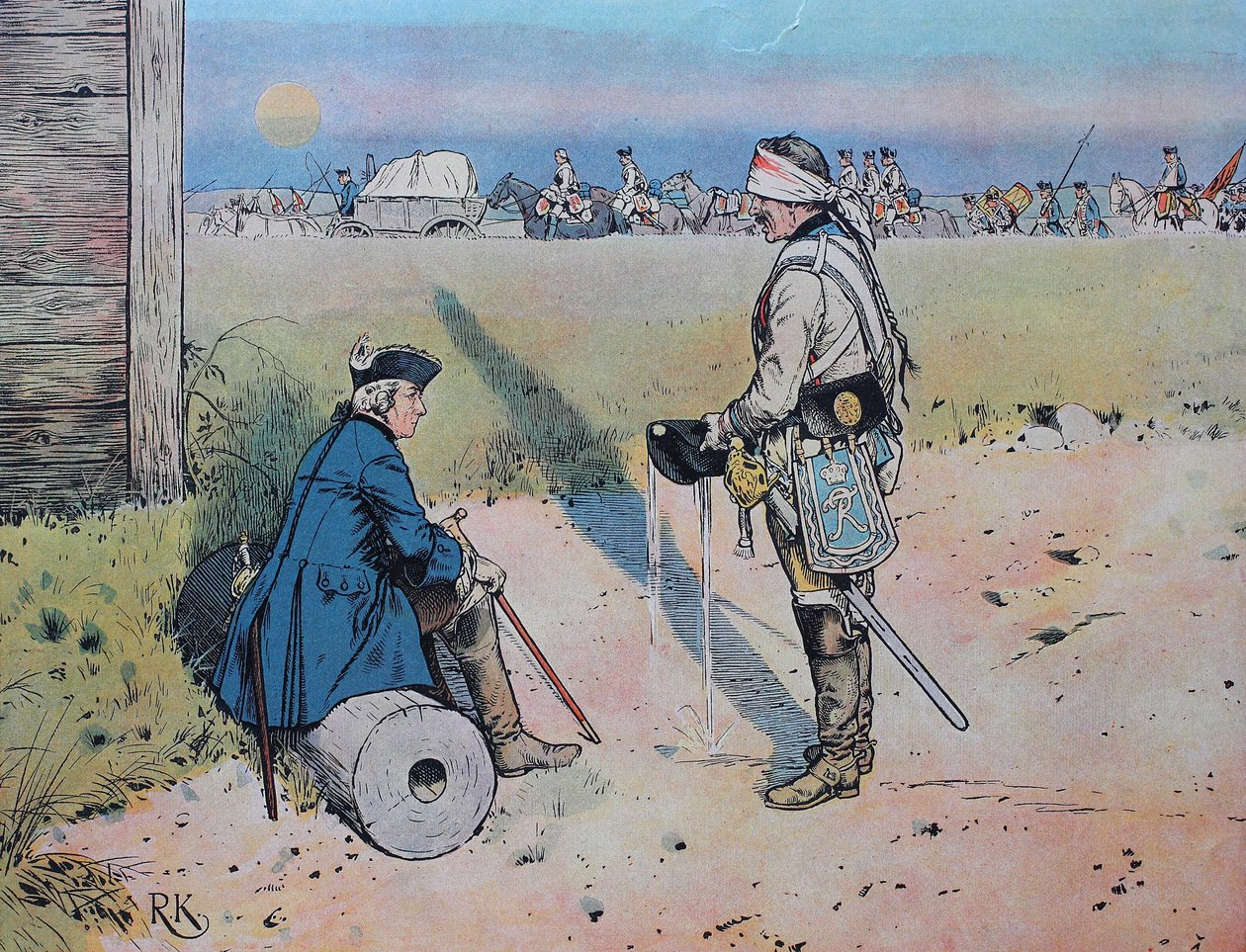 Fredrik den store, Fredrik II 1712-1786 på kvällen den 18 juni 1757 i Kollin, Historiska av Unknown artist